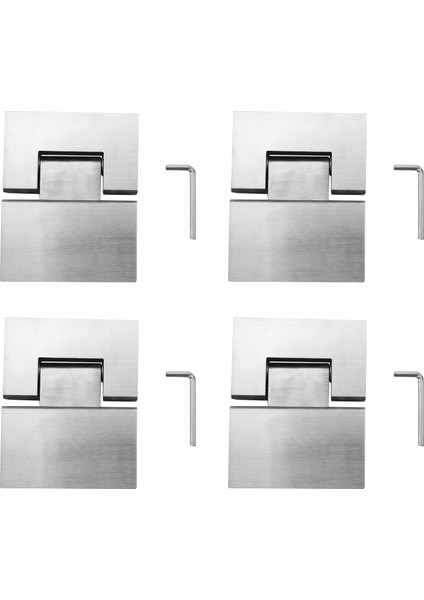 4x Ağır Hizmet Tipi 180 Derece Cam Kapı Dolabı Vitrin Dolabı Klipsi Cam Duş Kapı Menteşe Parçaları Paslanmaz Çelik Cilalı (Yurt Dışından)