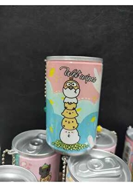 Taşınabilir Sevimli Kutu Kola Şişesi Anahtarlık Alüminyum 1 Adet Mini Mendil Kutusu