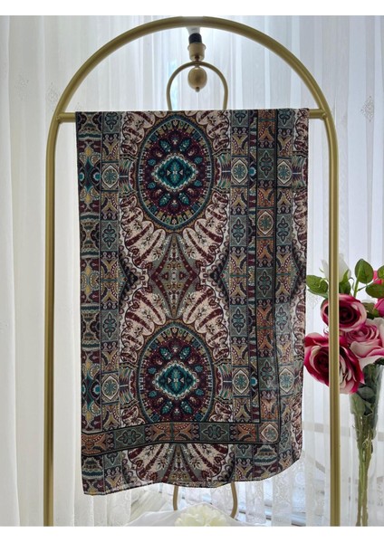 Retro Desen Pamuk Şal Kahve indirimleri