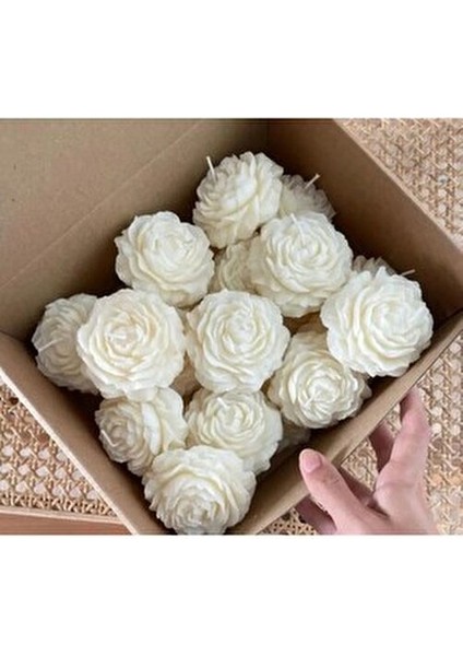 Yüzen Gül Şakayık Kokulu Mum Vanilya Aromasıyla 3 Adet Estetik Tasarım modelleri