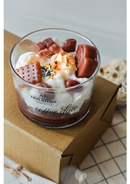 Aromaterapi Kahve Kokulu Dekoratif Mum 1 Adet El Yapımı Renkli