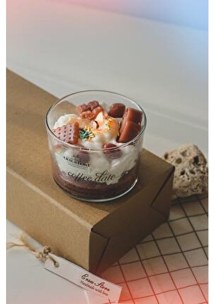 Aromaterapi Kahve Kokulu Dekoratif Mum 1 Adet El Yapımı Renkli