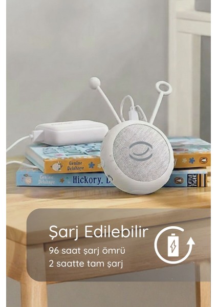 Beyaz Gürültü Cihazı | Bebek Uyku Arkadaşı Pembe Fular Ayıcık