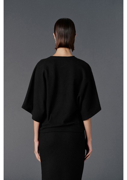 Bisiklet Yaka Oversize Örme T-Shirt indirimleri