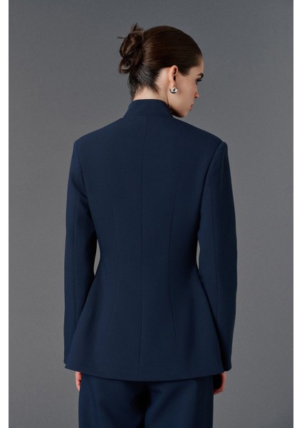 Premium Belden Oturtmalı Vatkalı Blazer Ceket