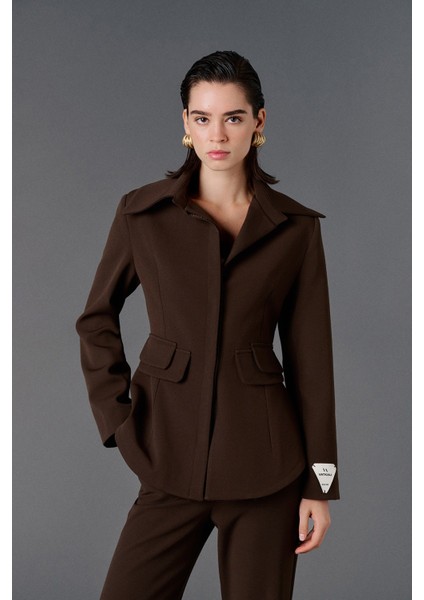 Çift Cep Detaylı Blazer Ceket