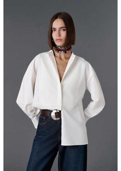 Hakim Yaka Oversize Gömlek