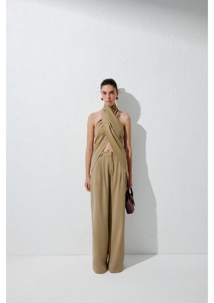 Dökümlü Palazzo Pantolon