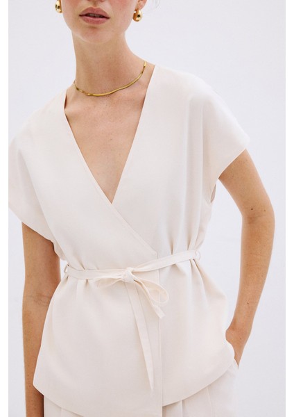 Beli Bağlamalı Kruvaze Yelek fiyatları