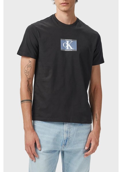 % 100 Pamuk Regular Fit Bisiklet Yaka Logolu T Shirt LV04RC854GUB1 Erkek T Shirt LV04RC854G Ub1