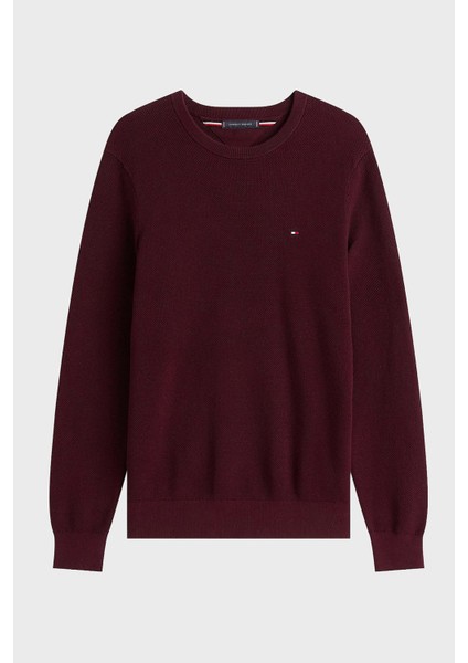 % 100 Pamuk Regular Fit Bisiklet Yaka Kazak Erkek Kazak MW0MW36347 Xıh indirimleri