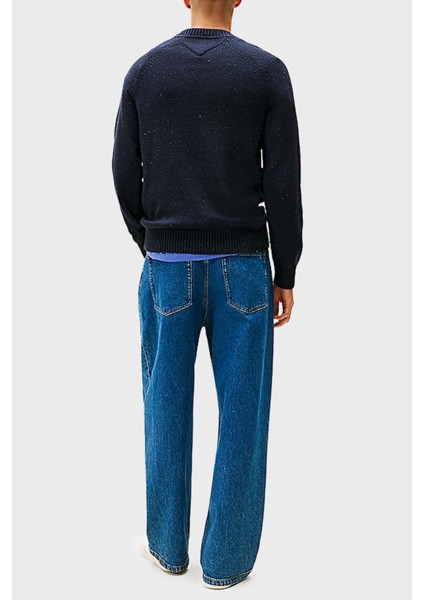 Pamuk Karışımlı Slim Fit Bisiklet Yaka Logo Işlemeli Kazak Erkek Kazak DM0DM22097 C1G fiyatları