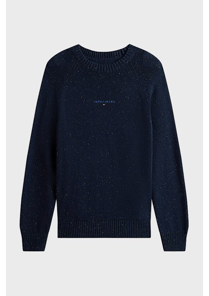 Pamuk Karışımlı Slim Fit Bisiklet Yaka Logo Işlemeli Kazak Erkek Kazak DM0DM22097 C1G fırsatları