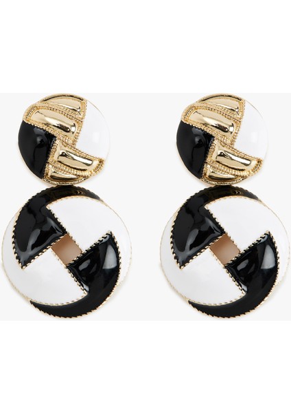 Sallantılı Büyük Boy Çok Renkli Geometrik Küpe