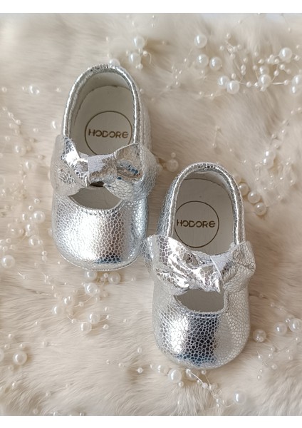 Alice Silver Hakiki Deri Bebek Makosen Patik