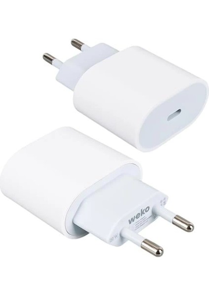 WK-26524 Beyaz Pd 20 Watt Iphone Type-C Hızlı Şarj Başlığı fiyatları