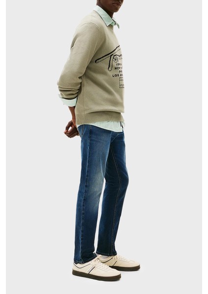 Pamuklu Slim Fit Normal Bel Dar Paça Jeans Erkek Kot Pantolon DM0DM22247 1bk fırsatları