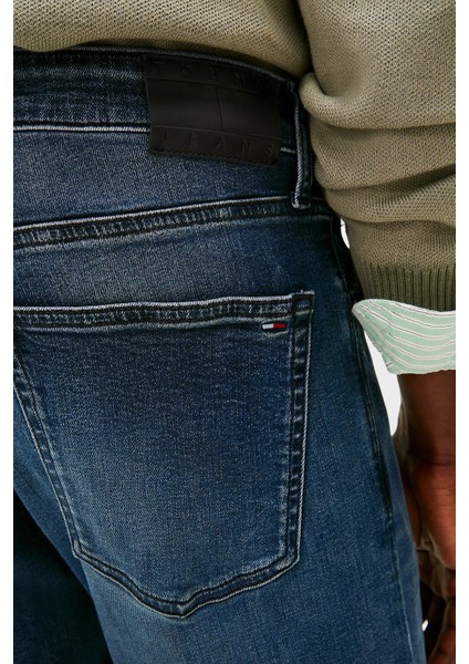 Pamuklu Slim Fit Normal Bel Dar Paça Jeans Erkek Kot Pantolon DM0DM22247 1bk indirimleri