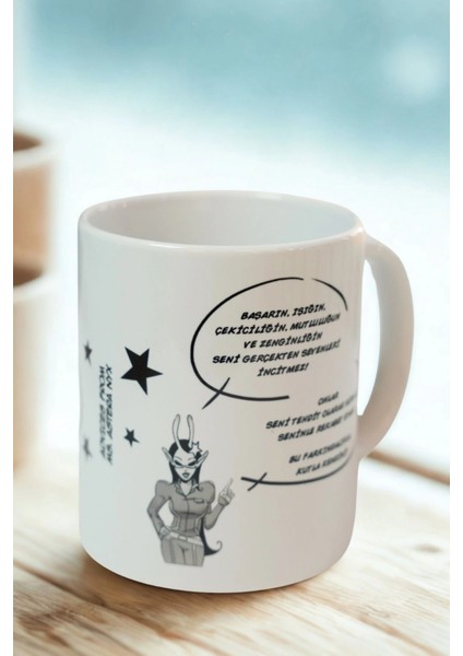 Motivasyon Mesajlı Porselen Kupa – Başarı, Işık ve Farkındalık Temalı Hediye Kupa modelleri