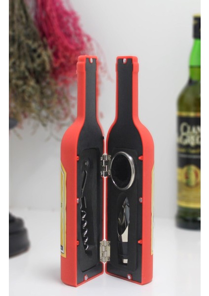 Şişe Tirbuşon Seti Küçük Boy Kırmızı modelleri