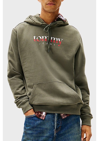 Logolu % 100 Pamuk Regular Fit Kapüşonlu Sweat Erkek Sweat DM0DM22113 Mrh