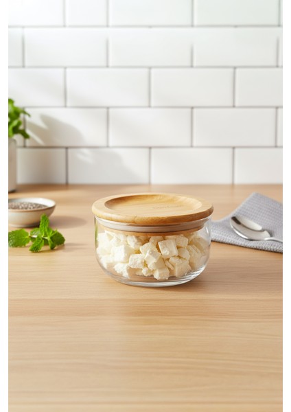 Duo 300 ml Hava Sızdırmaz El Yapımı Cam Saklama Kabı - Vakumlu Bambu Kapak ile fiyatları