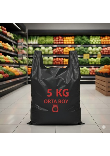 5 kg Siyah Atlet Poşet Orta Boy 28*50 cm Ebatında Sağlam & Dayanıklı