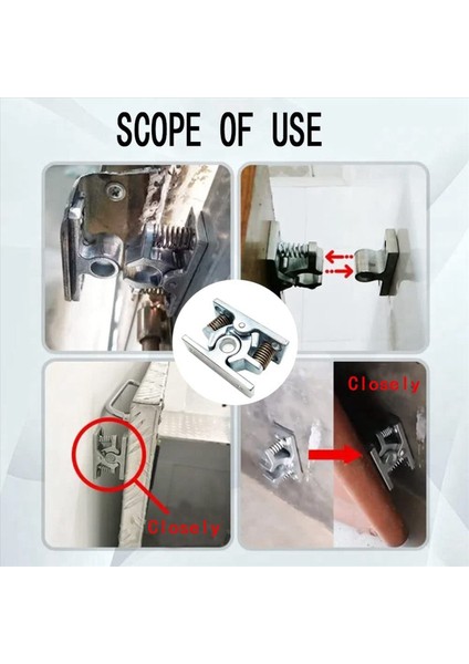 2pcs Yay Yüklü Kapı Kolay Kilit Durdur Yakalama Bırakma Kelepçesi Çift Roller Catch (Mp-4) (Yurt Dışından) modelleri