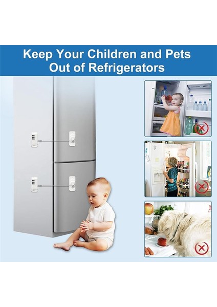 Buzdolabı Kilit Kombinasyonu 2 Paket Buzdolabı Kilidi Çocuklar Için Yapıştırıcı Dondurucu Kilidi Çocuk Güvenli Buzdolabı Kilidi (Yurt Dışından) fırsatları