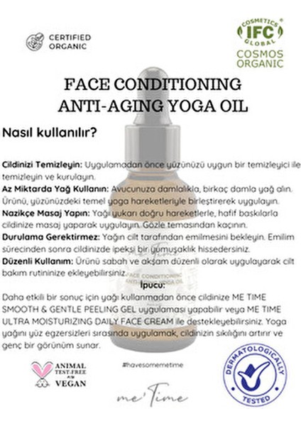 Organik Yüz Yoga Yağı Argan Jojoba Avokado İçerikli 30 ml Tüm Cilt Tipleri İçin