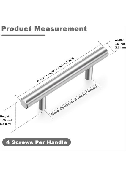 30 Pack Dolap Kulpları 3inch Hole Center Dolap Çekiyor Paslanmaz Çelik Çekmecesi Mutfak Kulpları Dolap Donanımı (Yurt Dışından) fiyatları