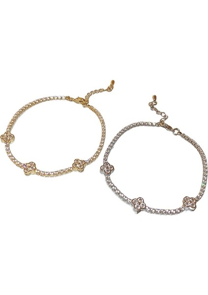 Moda Tam Elmas Çiçek Bilezik Üst Düzey Bilezik Ins Tarzı Zarif Hafif Lüks Mizaç El Takısı (Yurt Dışından) fiyatları