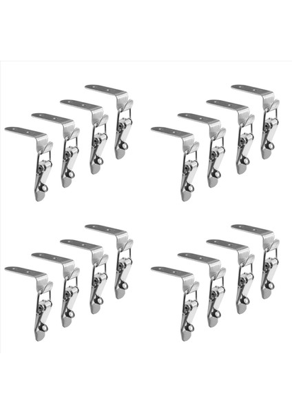 4x 90 Derece Ördek Ağızlı Buck Hook Kilit Paslanmaz Çelik Yay Yüklü Çekme Kelepçe Mandal Kelepçe Gümüş Hasp Mandal Catch (Yurt Dışından)