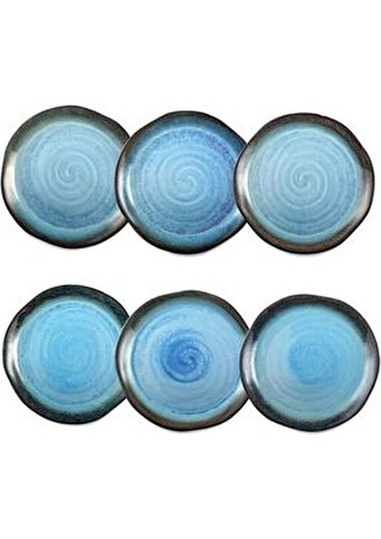 Ocean 26 Parça Kahvaltı Takımı 6 Kişilik Mavi Porselen Yuvarlak Tasarım