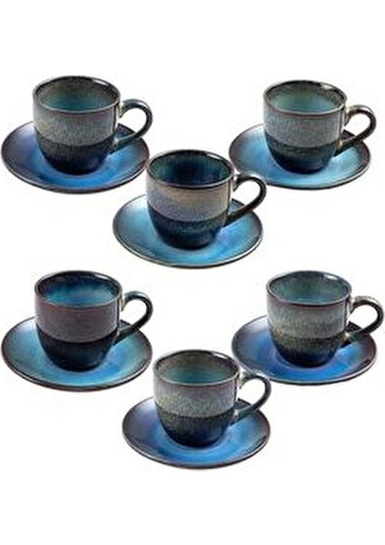 Ocean 26 Parça Kahvaltı Takımı 6 Kişilik Mavi Porselen Yuvarlak Tasarım