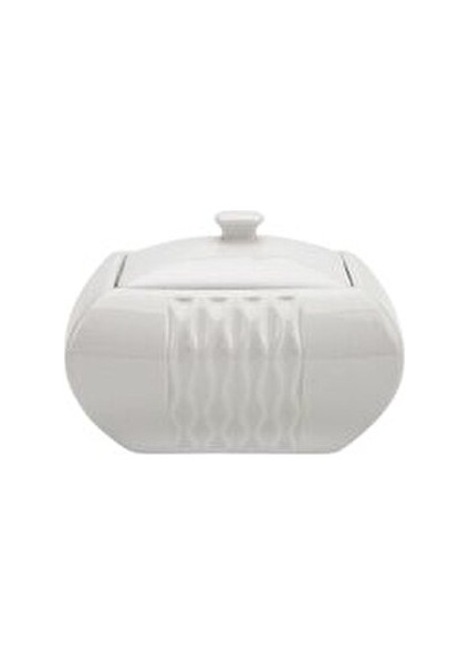 N.Wave 29 Parça Kahvaltı Takımı 6 Kişilik Beyaz Porselen Kare Tabak Seti