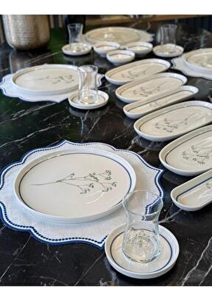 30 Parça Porselen Kahvaltı Takımı 6 Kişilik Desenli Çok Renkli modelleri