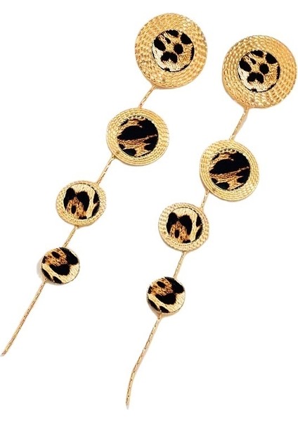 1 Çift Altın Sarısı Çekiçlenmiş Leopar Disk Küpe Küpe Püskül Tasarım Mizaç Moda Klasik Yenilik Sıcak Satış (Yurt Dışından)