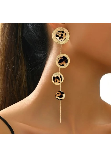 1 Çift Altın Sarısı Çekiçlenmiş Leopar Disk Küpe Küpe Püskül Tasarım Mizaç Moda Klasik Yenilik Sıcak Satış (Yurt Dışından) fiyatları