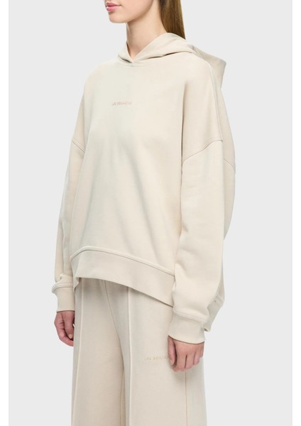 Logolu Pamuklu Regular Fit Kapüşonlu Sweat Bayan Sweat LB25FWCLAFUHD
