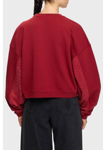 Pamuklu Relaxed Fit Bisiklet Yaka Crop Sweat Bayan Sweat LB25FWTURFUSW modelleri