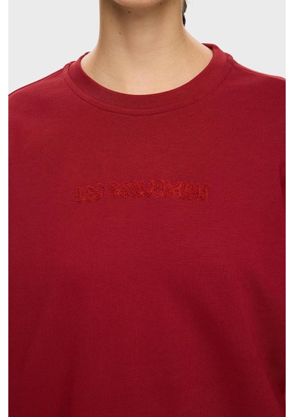 Pamuklu Relaxed Fit Bisiklet Yaka Crop Sweat Bayan Sweat LB25FWTURFUSW indirimleri