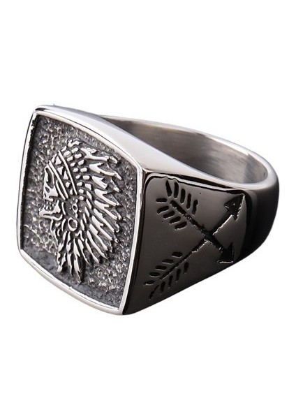 Çok Yönlü ve Şık Hip-Hop Yeni Totem Yüzük, Retro Paslanmaz Çelik Erkek Yüzük Boyutu: Çap 22,3 Mm, Çevre 70 mm (Yurt Dışından) fiyatları