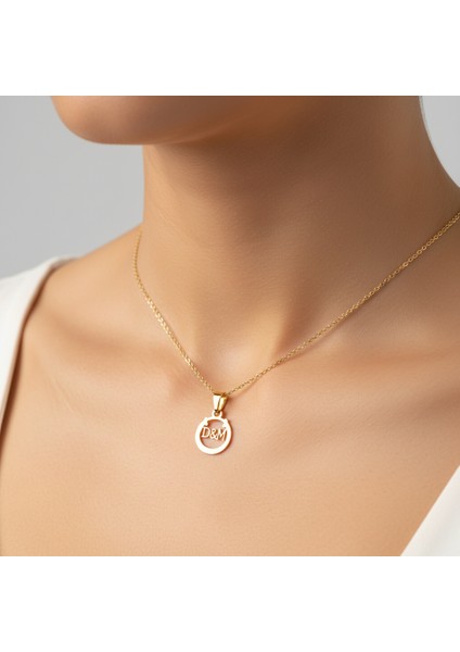 8 Ayar Altın Kolye Ucu D&m GM10980 0.5 gr