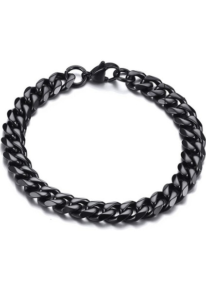 Çift Taşlama Altıgen Bilezik Titanyum Çelik El Takı Kişilik Küba Zincir Trendi Hip-Hop Bilezik 9mm * 22CM (Yurt Dışından)