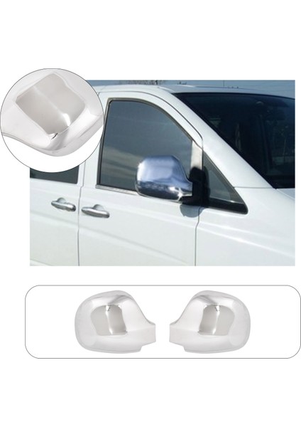 Mercedes Vito W639 Uyumlu 2003-2010 Krom Ayna Kapağı 2 Parça Paslanmaz Çelik