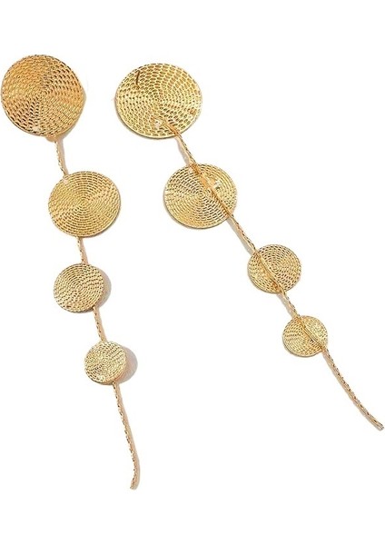 1 Çift Altın Sarısı Çekiçlenmiş Leopar Disk Küpe Küpe Püskül Tasarım Mizaç Moda Klasik Yenilik Sıcak Satış (Yurt Dışından)