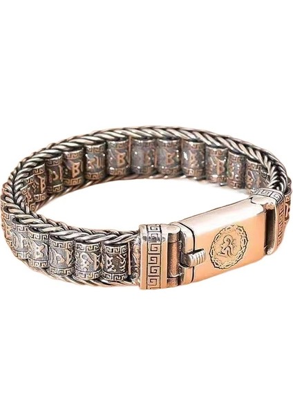 Seiko Işçiliği Lulutong Altı Kelimelik Mantra Dua Çarkı Erkek Bileziği Döndürülemez Kişilik Atmosfer Baskın Aksesuarlar (Yurt Dışından)