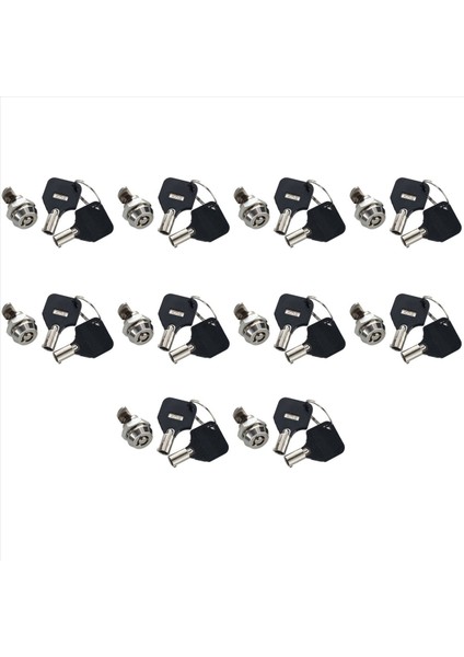 10PCS 12MM Dişli Anahtarlı Çeyrek Dönüş Kamera Kilidi Çekmeceli Kutu Dolap Için (Yurt Dışından)