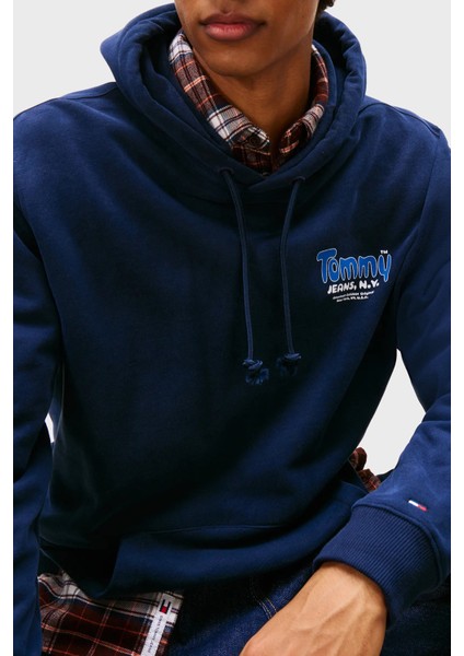 % 100 Pamuk Logolu Regular Fit Kapüşonlu Sweat Erkek Sweat DM0DM22086 C1G fırsatları